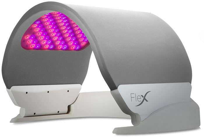 Led phototherapy device used for targeted skin treatment at simply scalp in purley, south london.